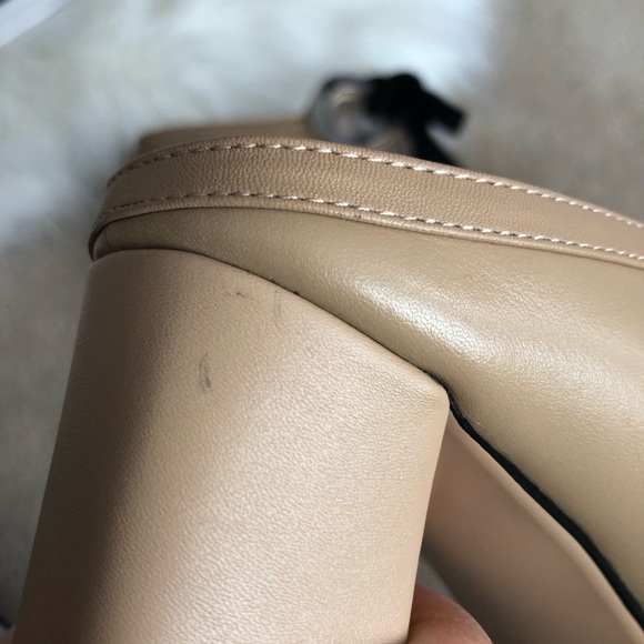 Leather Suede Bow Tie Mid Heel - Picture 6 of 8